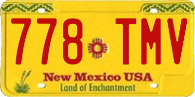 NM license plate 778TMV