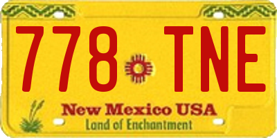 NM license plate 778TNE
