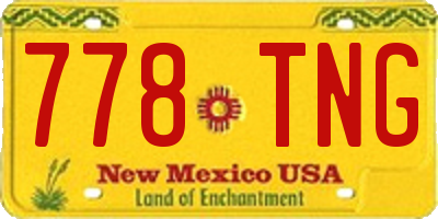 NM license plate 778TNG