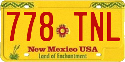 NM license plate 778TNL