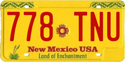 NM license plate 778TNU
