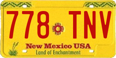 NM license plate 778TNV
