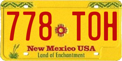NM license plate 778TOH