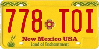 NM license plate 778TOI