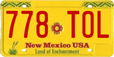 NM license plate 778TOL