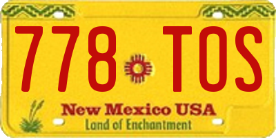 NM license plate 778TOS