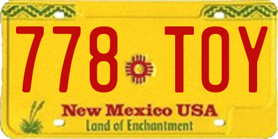 NM license plate 778TOY