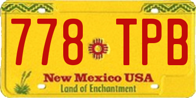 NM license plate 778TPB