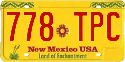NM license plate 778TPC