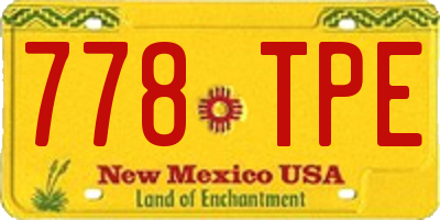 NM license plate 778TPE