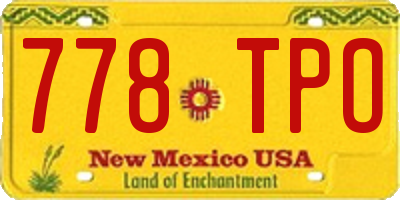 NM license plate 778TPO