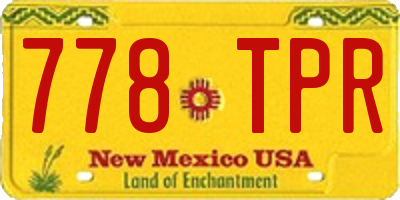 NM license plate 778TPR