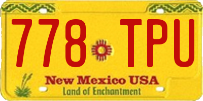 NM license plate 778TPU