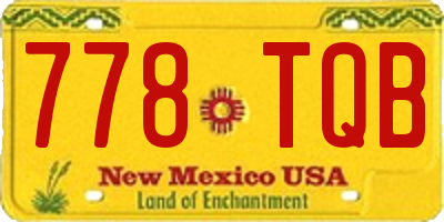 NM license plate 778TQB