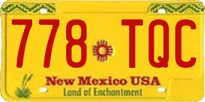NM license plate 778TQC