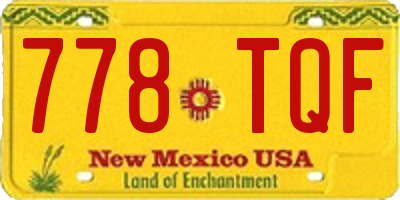 NM license plate 778TQF