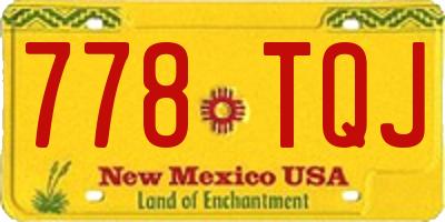 NM license plate 778TQJ