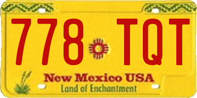 NM license plate 778TQT