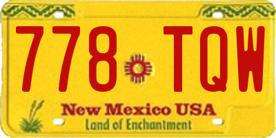 NM license plate 778TQW
