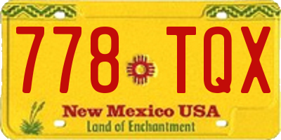 NM license plate 778TQX