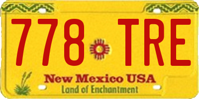 NM license plate 778TRE