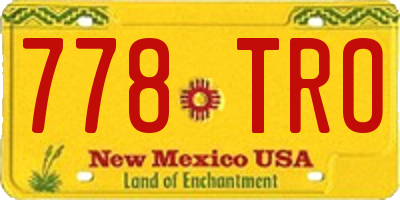 NM license plate 778TRO