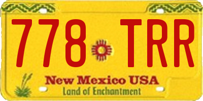 NM license plate 778TRR