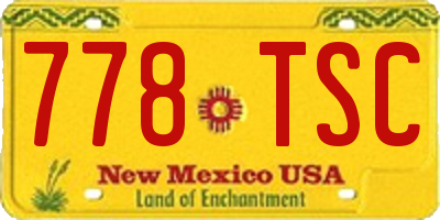 NM license plate 778TSC