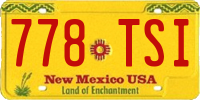 NM license plate 778TSI