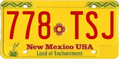NM license plate 778TSJ