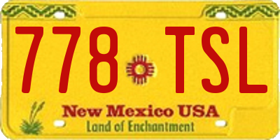 NM license plate 778TSL