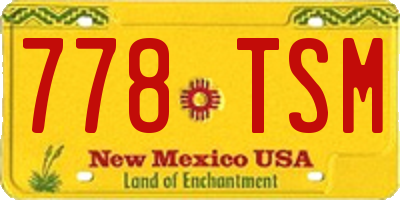 NM license plate 778TSM