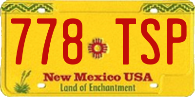NM license plate 778TSP