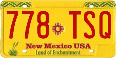 NM license plate 778TSQ