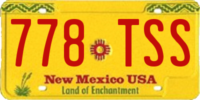 NM license plate 778TSS