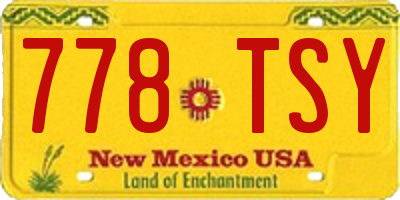 NM license plate 778TSY