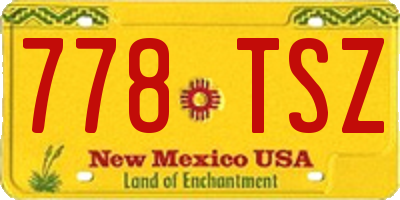NM license plate 778TSZ