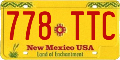 NM license plate 778TTC
