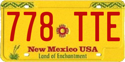 NM license plate 778TTE