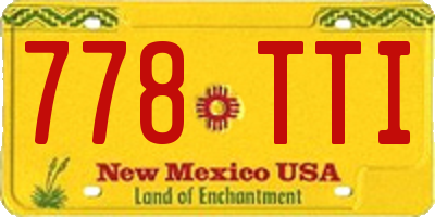 NM license plate 778TTI