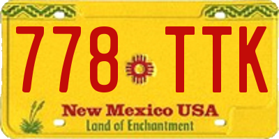 NM license plate 778TTK