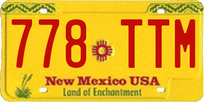 NM license plate 778TTM
