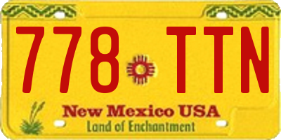 NM license plate 778TTN