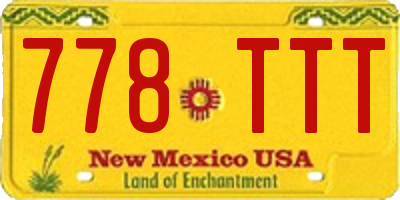 NM license plate 778TTT