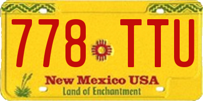 NM license plate 778TTU
