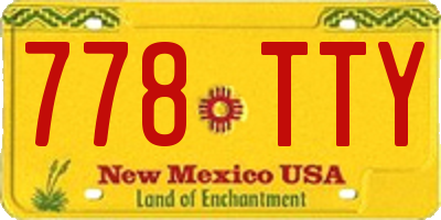 NM license plate 778TTY