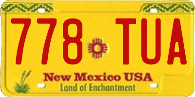 NM license plate 778TUA