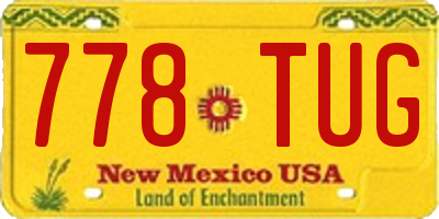 NM license plate 778TUG