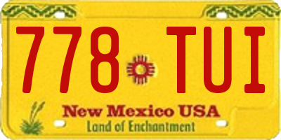 NM license plate 778TUI