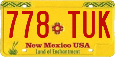 NM license plate 778TUK
